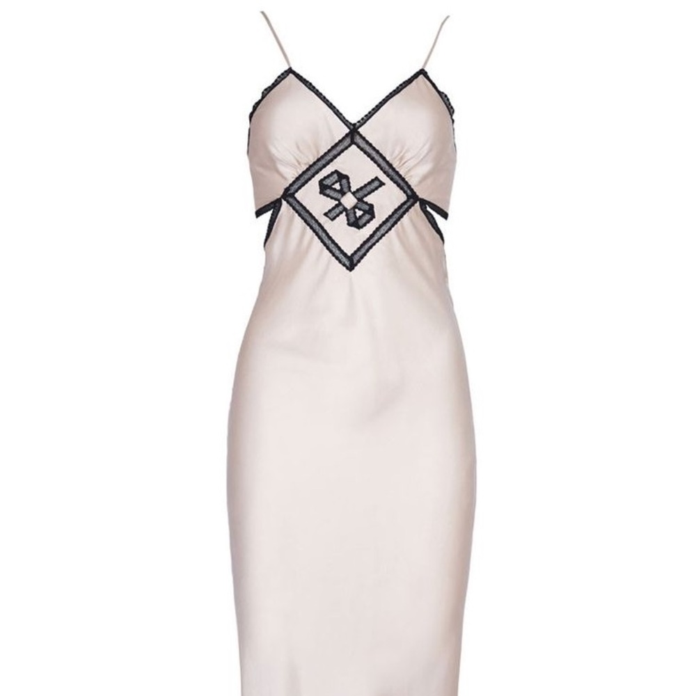 Morgan Lane slip dress - cream, 100% silk, size M